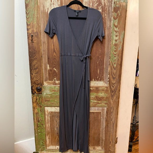 Super Soft Short Sleeve Wrap-Around Knit Maxi Dress - Picture 1 of 3